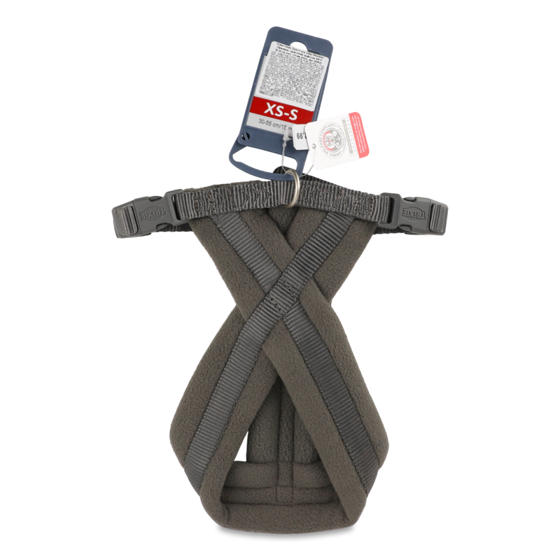 Шлея д/собак Преміум графітова нейлон/фліс туристична 15мм 30-40см Тріксі