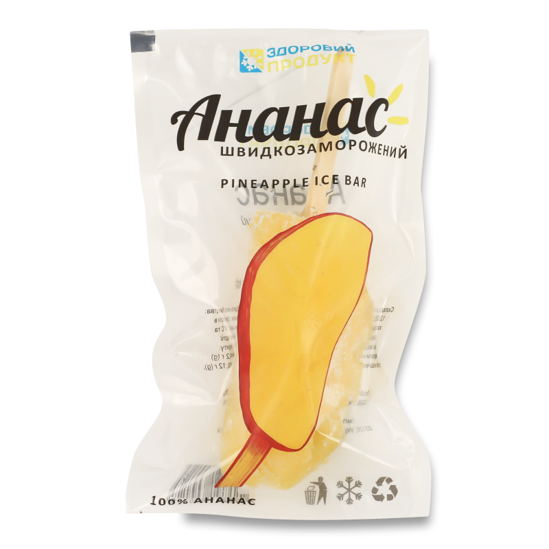 Ананас швидкозаморожений на паличці 80г Здоровий продукт