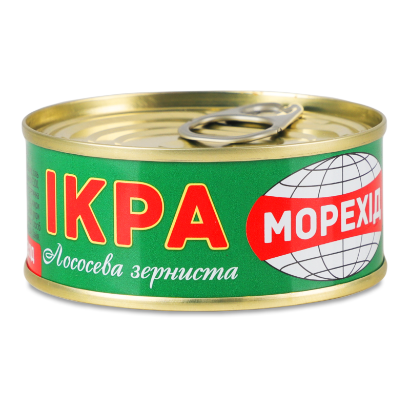 Ікра лососева зерниста 80г ж/б з ключем Мореход