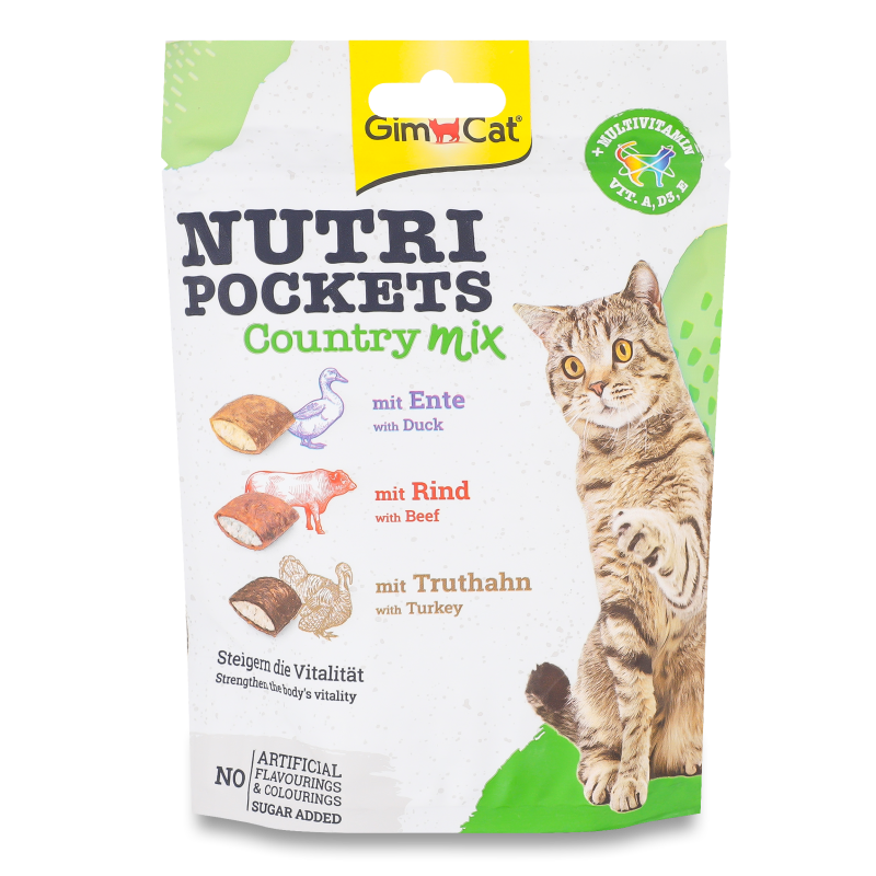 Ласощі д/котів Нутрі Покетс Кантрі мікс 150г Джим Кет
