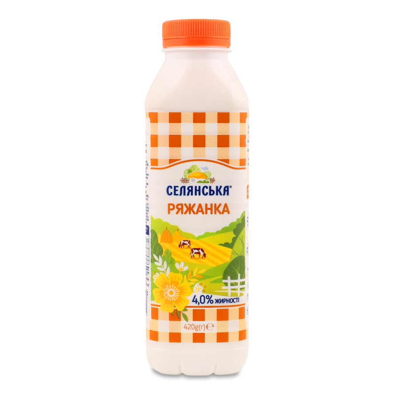 Ряжанка 4% 420г пет Селянська