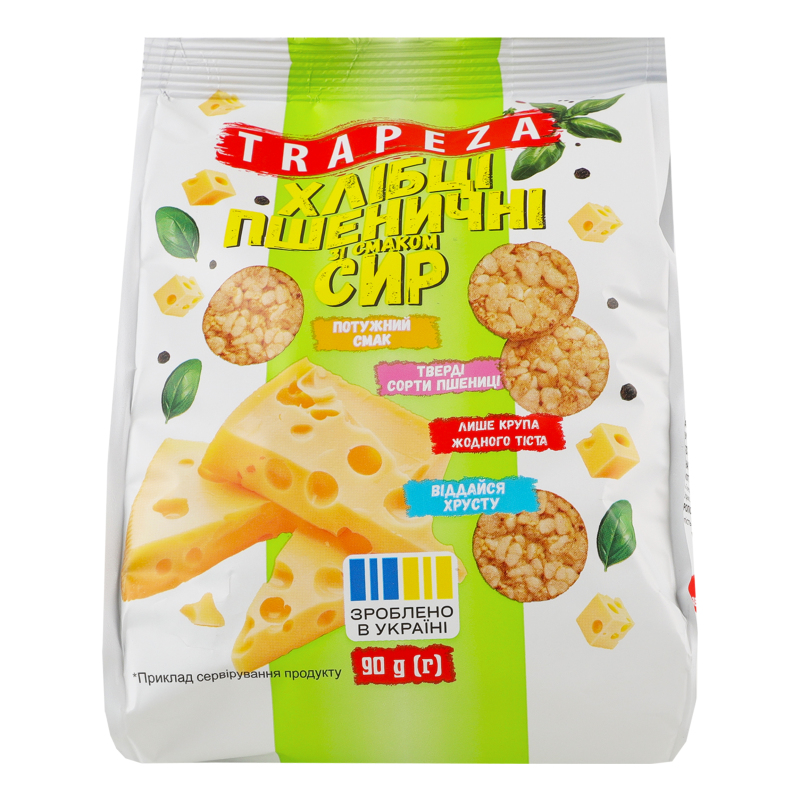 Хлібці пшеничні Сир Trapeza м/у 90г Trapeza(4820179684896