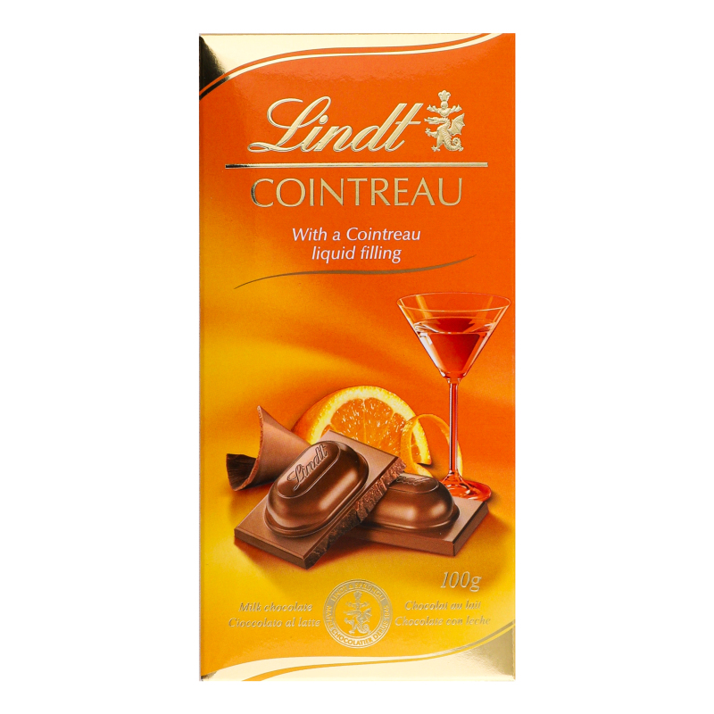 Шоколад молочний з рідкою начинкою з лікером Cointreau Lindt к/у