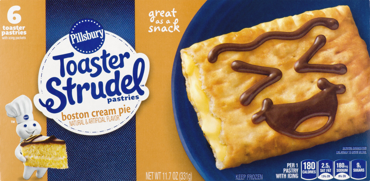 Pillsbury Toaster Strudel Pastries Boston Cream Pie 6 CT Toaster
