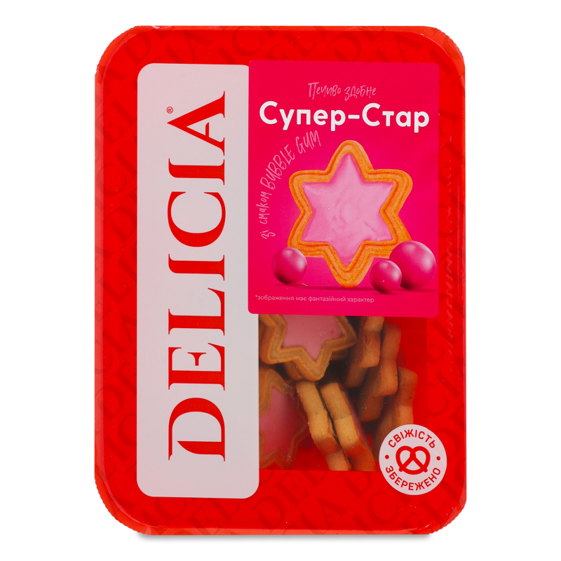 Печиво здобне Супер-Стар з смаком Бабл Гам 250г корекс Delicia