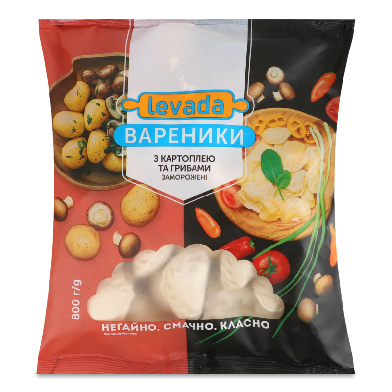 Вареники з картоплею та грибами 800г Levada