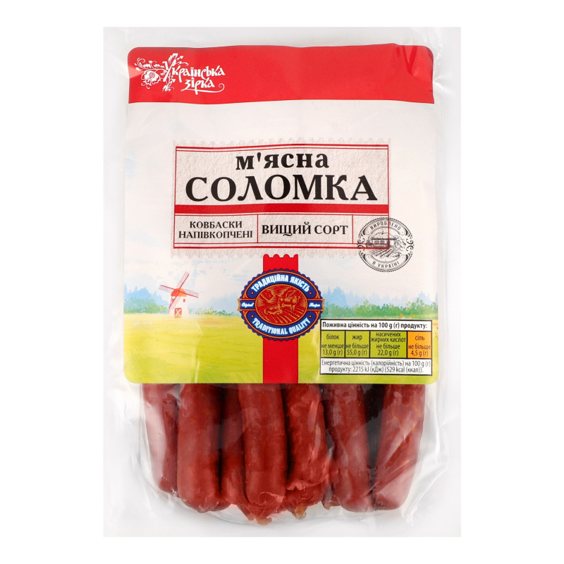 Ковбаски М'ясна соломка Українська Зірка н/к в/с кг