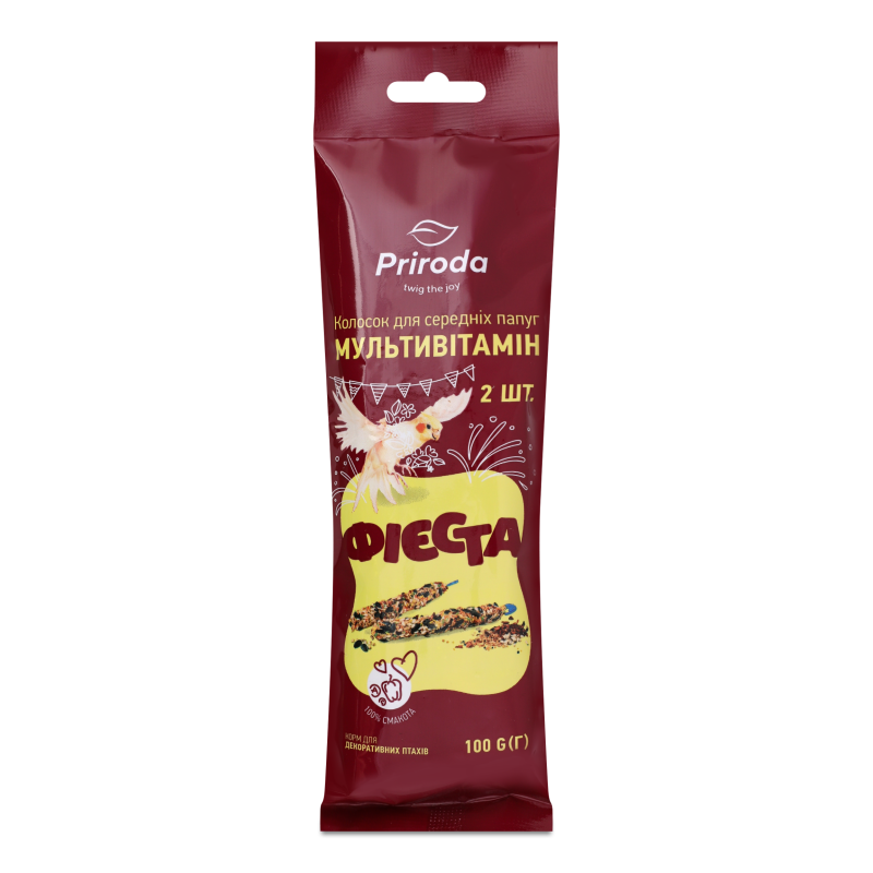 Ласощі д/середніх папуг Колосок Фієста Мультивітамін 100г PR740233 Природа