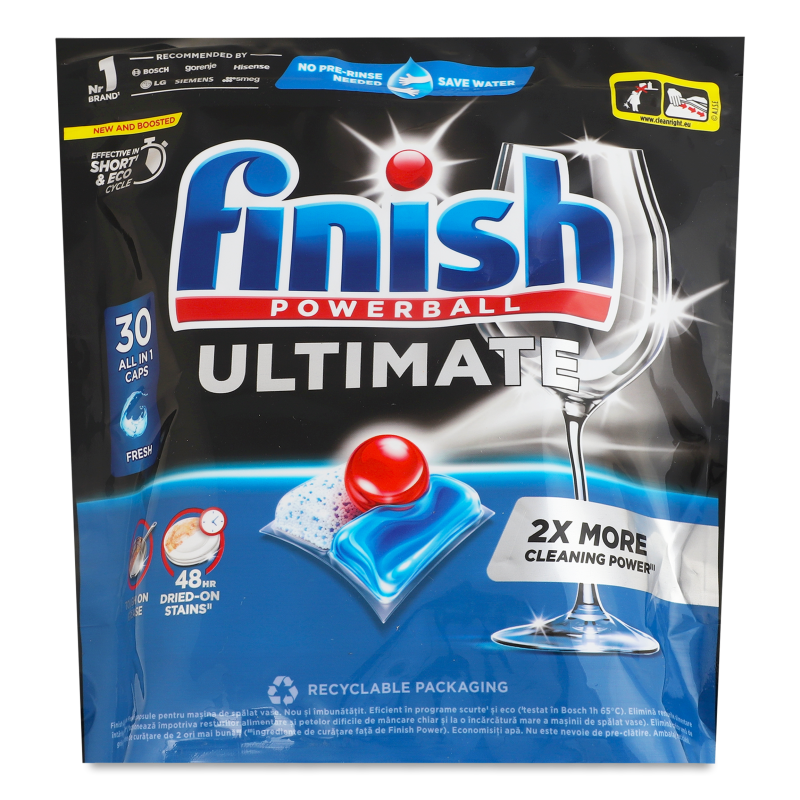 Капсули д/миття посуду в посудомийних машинах Ultimate All in 1 30шт зіп/пакет Finish