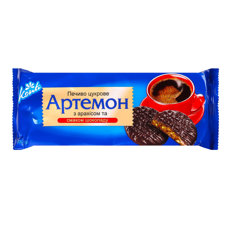 Печиво Konti Артемон арахіс-смак шоколаду цукрове(4823088608953 ...