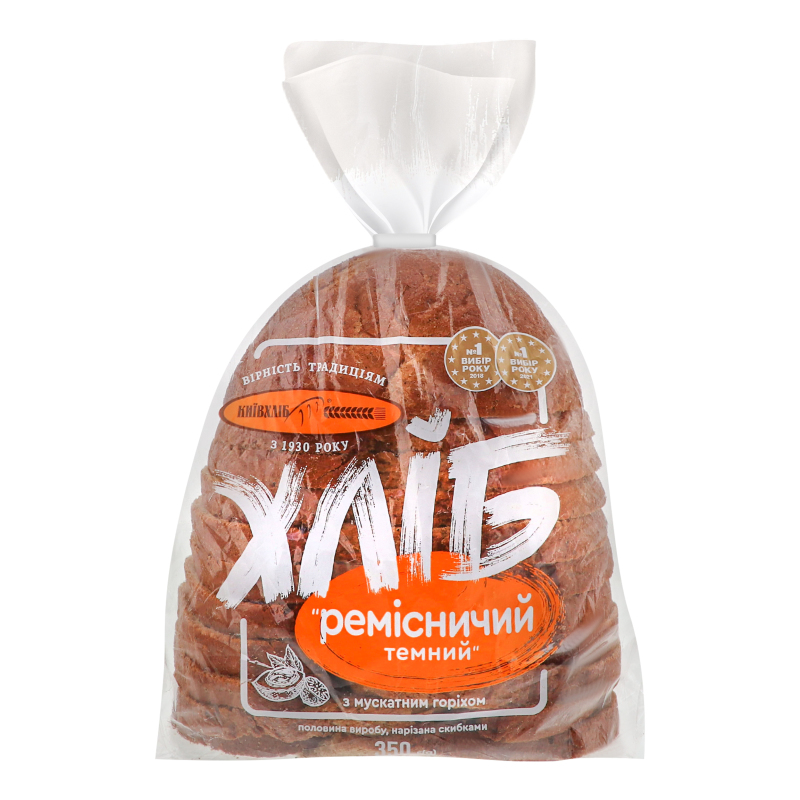Хліб половинка в нарізці Ремісничий темний Київхліб м/у