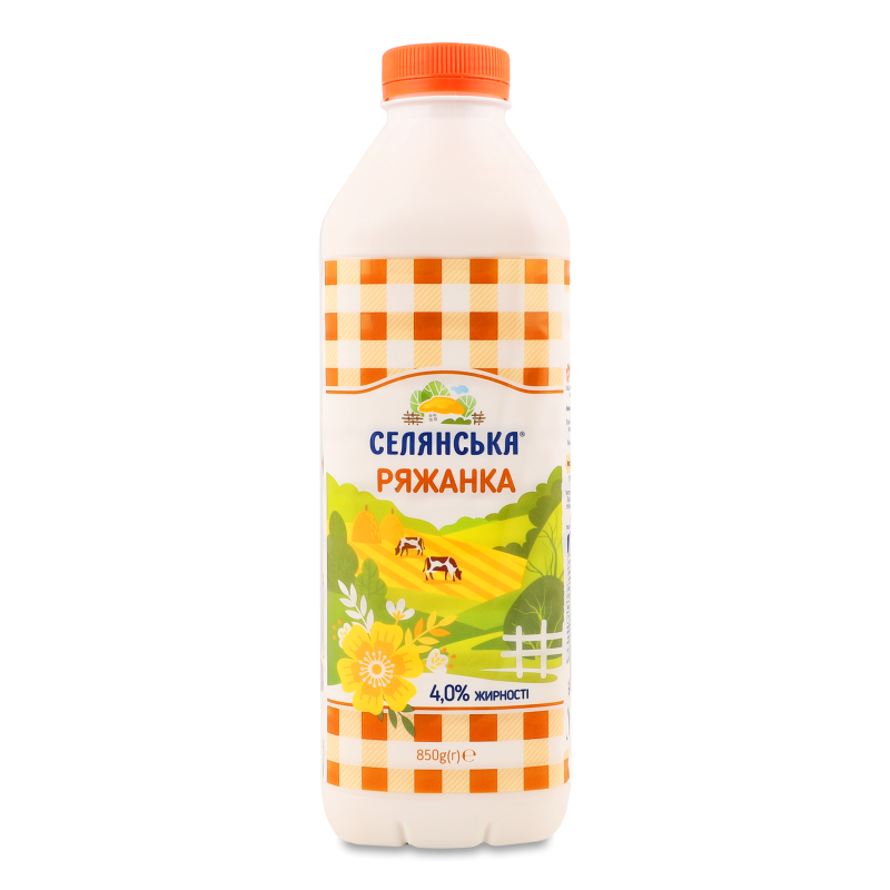 Ряжанка 4% 850г пет Селянська