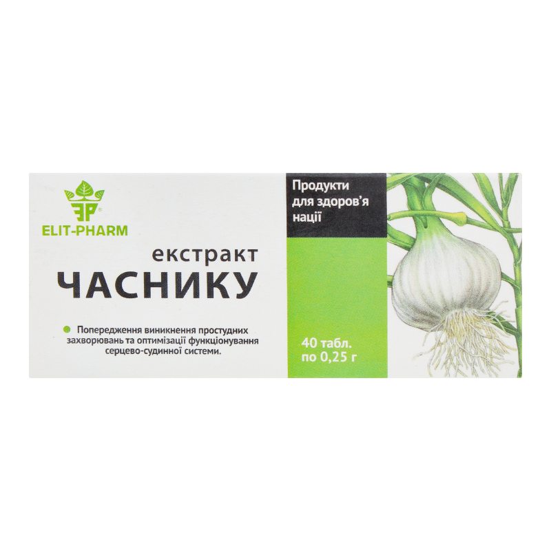 Добавка диетическая Экстракт чеснока Elit-Pharm 40x0.25г Элит-Фарм ...