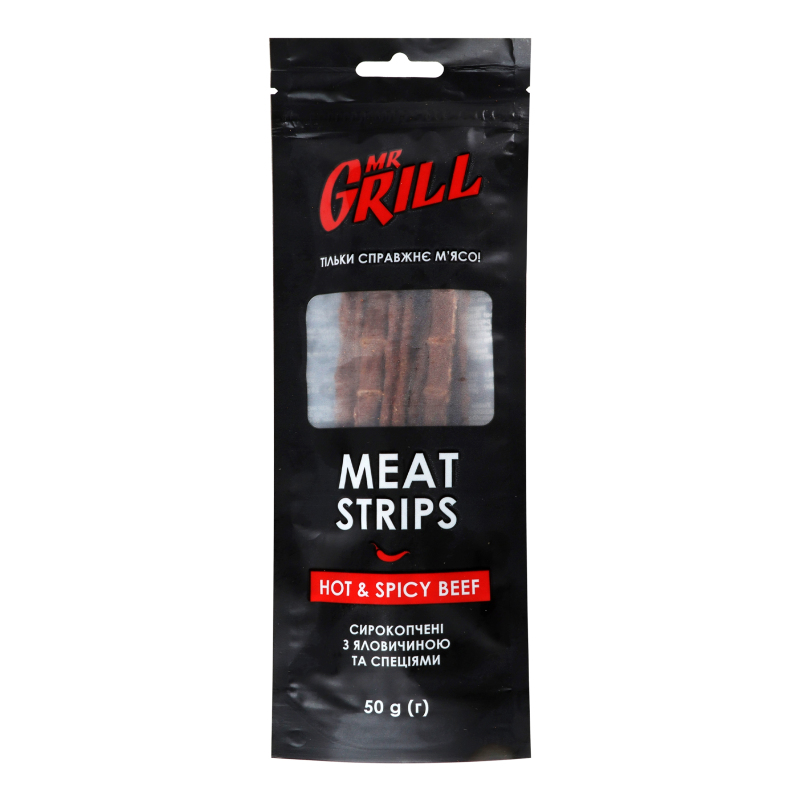 Ковбаски Hot&Spicy Beef Meat Strips Mr.Grill с/к м/у
