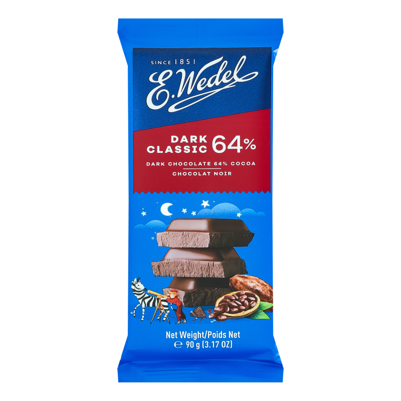 Шоколад 64% темный E.Wedel м/у 90г E.Wedel (5901588018850): купить