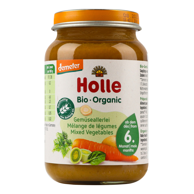 Пюре для дітей від 6міс Овочевий мікс Organic Holle с/б