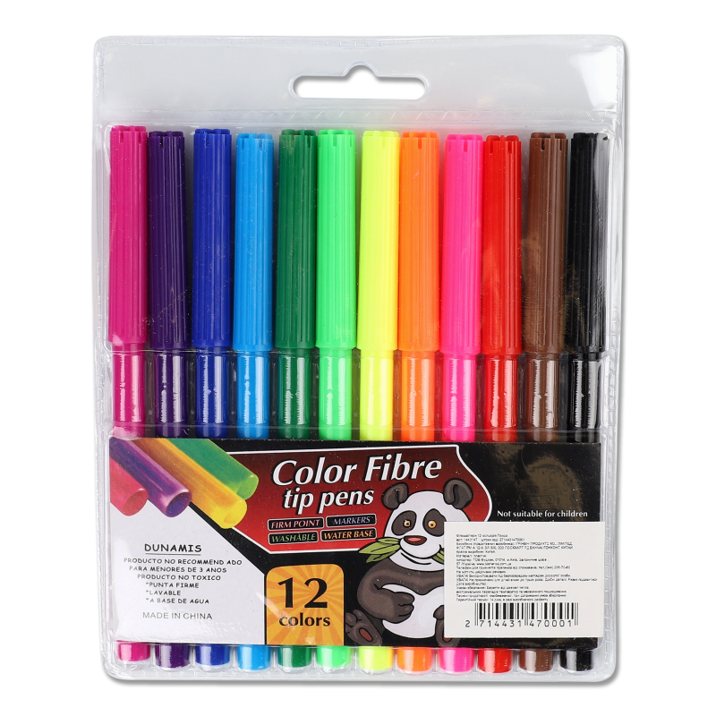 Фломастери Панда 12 кольорів KYYW205