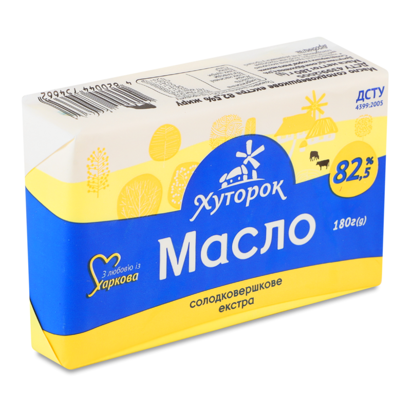 Масло Екстра солодковершкове 82,5% 180г Хуторок