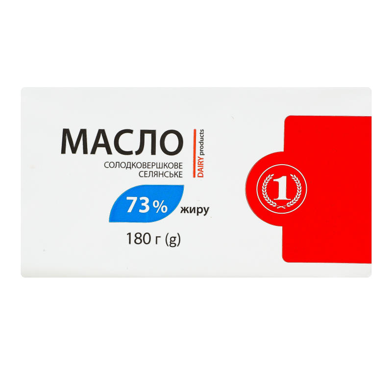 Масло солодковершкове 73% Селянське ТМ "1" м/у