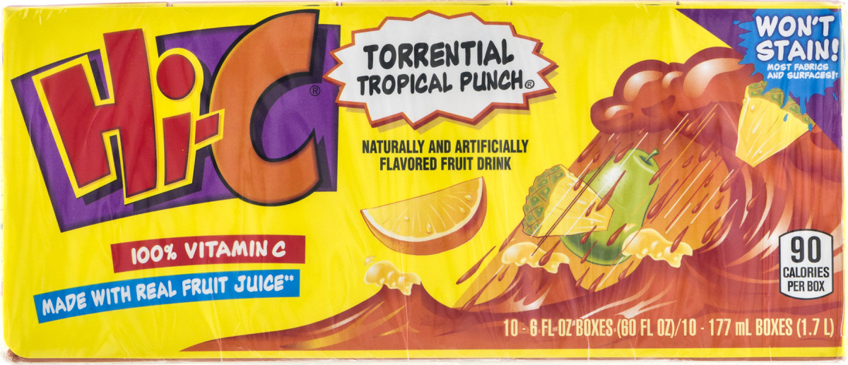 Hi-C Torrential Tropical Punch Flavored Fruit Drink - 10 CT Hi-C