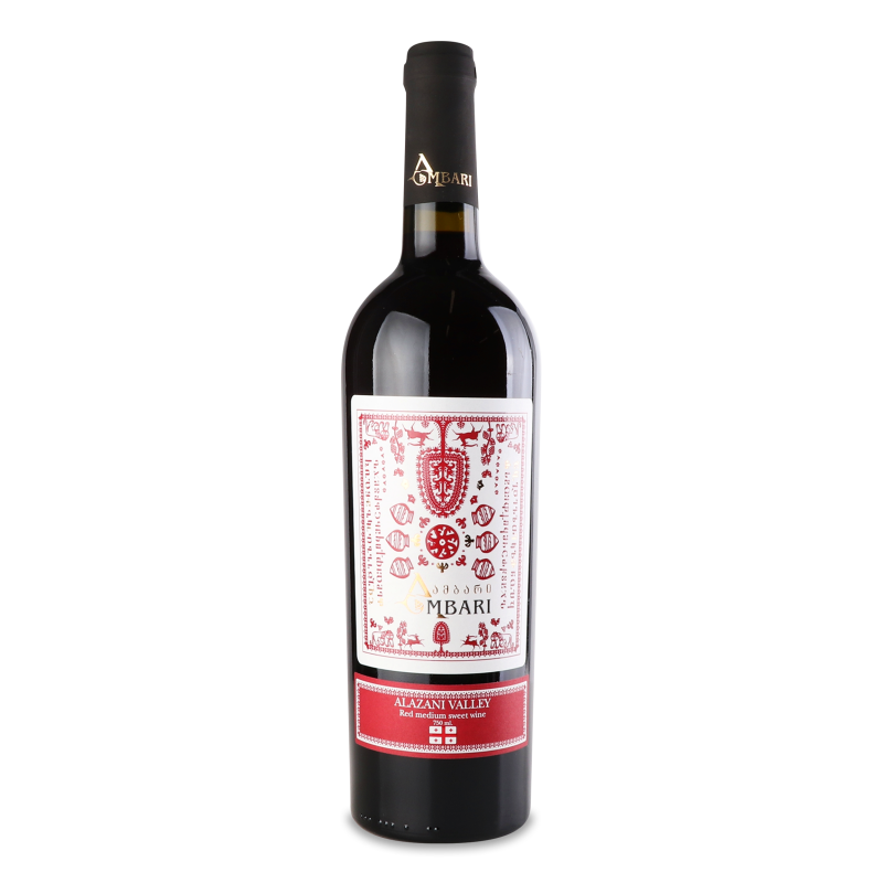 Вино Алазанська долина червоне н/солодке 11-13% 0,75л Амбарі