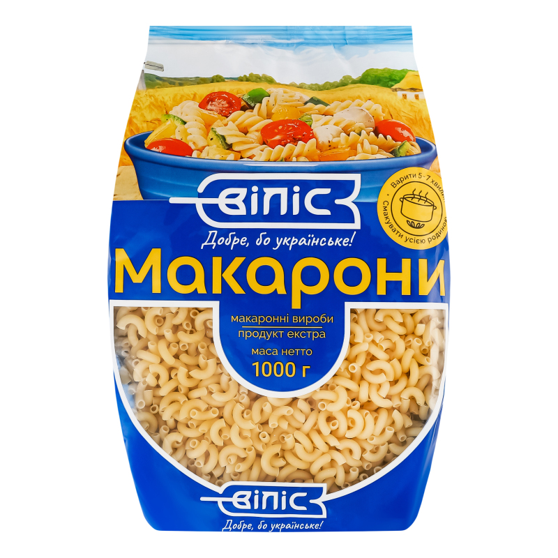 Макароны Рожки гладкие Віліс м/у 1кг Віліс(14820055300923): купить в ...