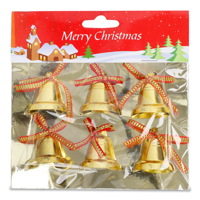 Набір дзвіночків на ялинку 3,2см 6шт арт20180328YLL077
