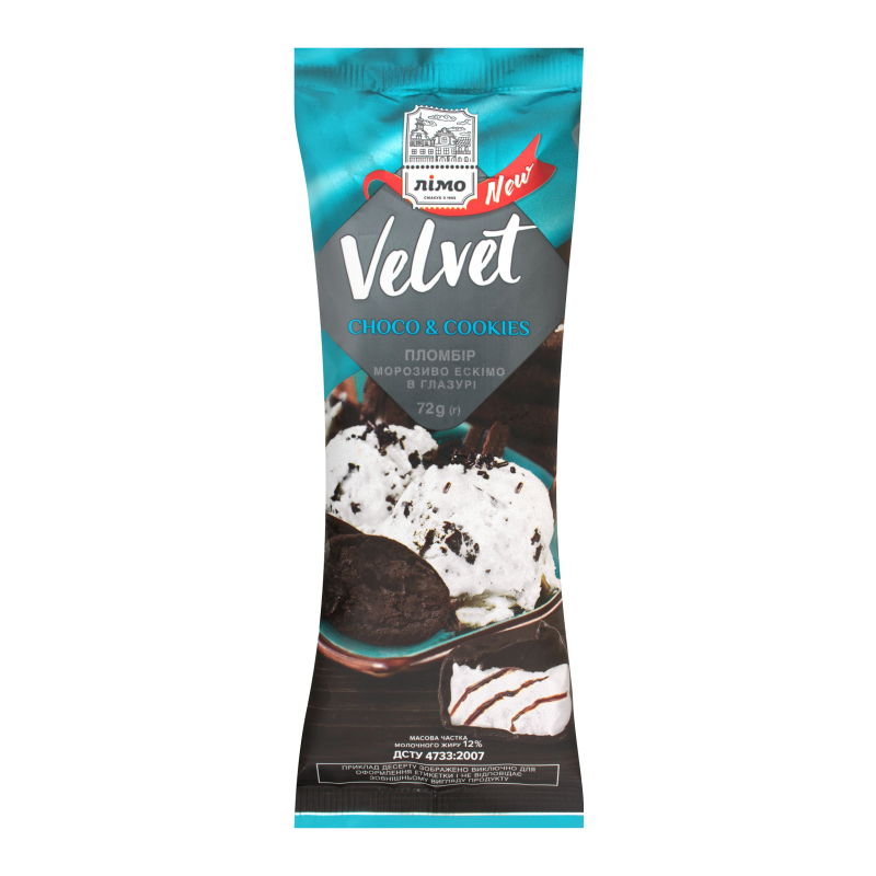 Морозиво 12% Сhoco&Cookies Velvet Лімо м/у