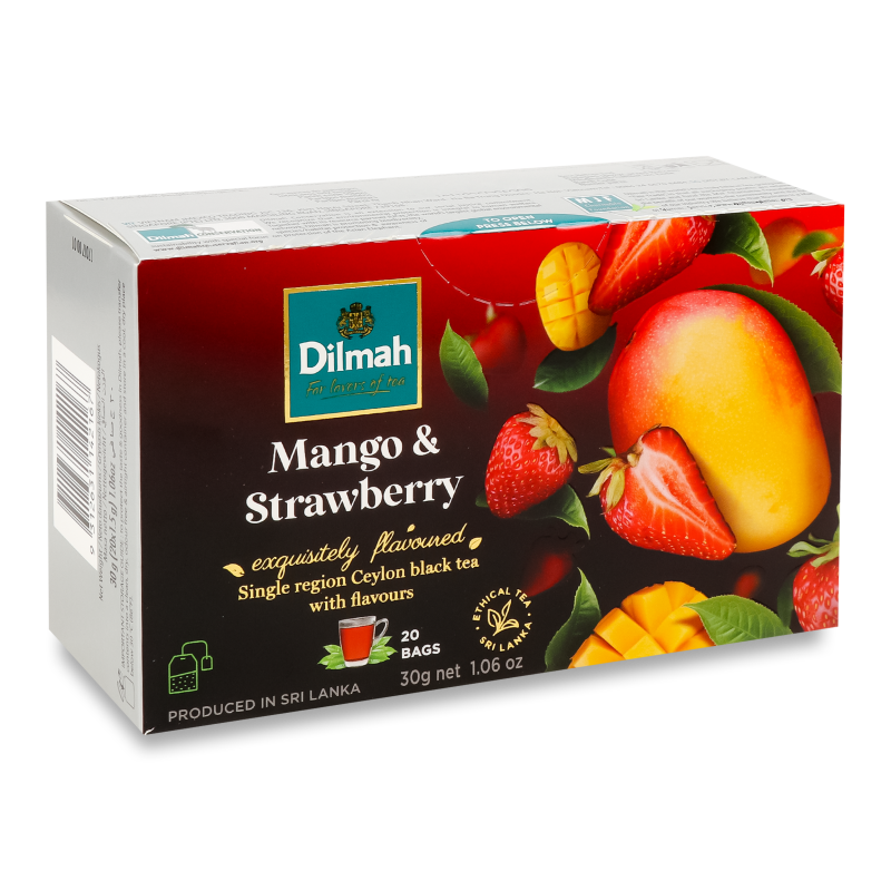 Чай Манго та полуниця чорний 20*1,5г Ділмах