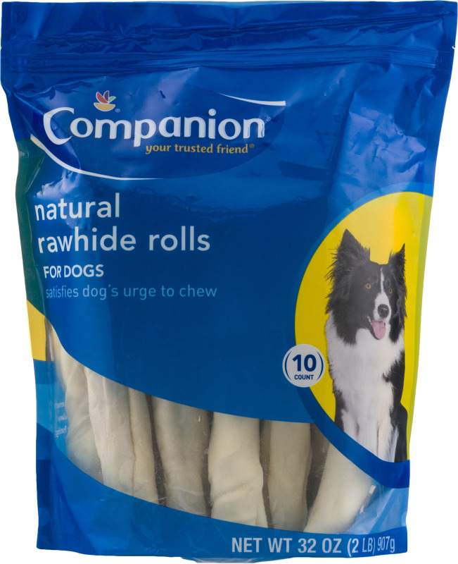 Companion Natural Rawhide Rolls for Dogs 10 CT Companion(41520022141
