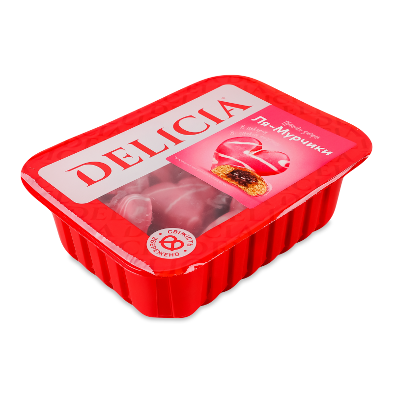 Пряник заварний Ля-Мурчик з смаком полуниці з декором 300г Delicia