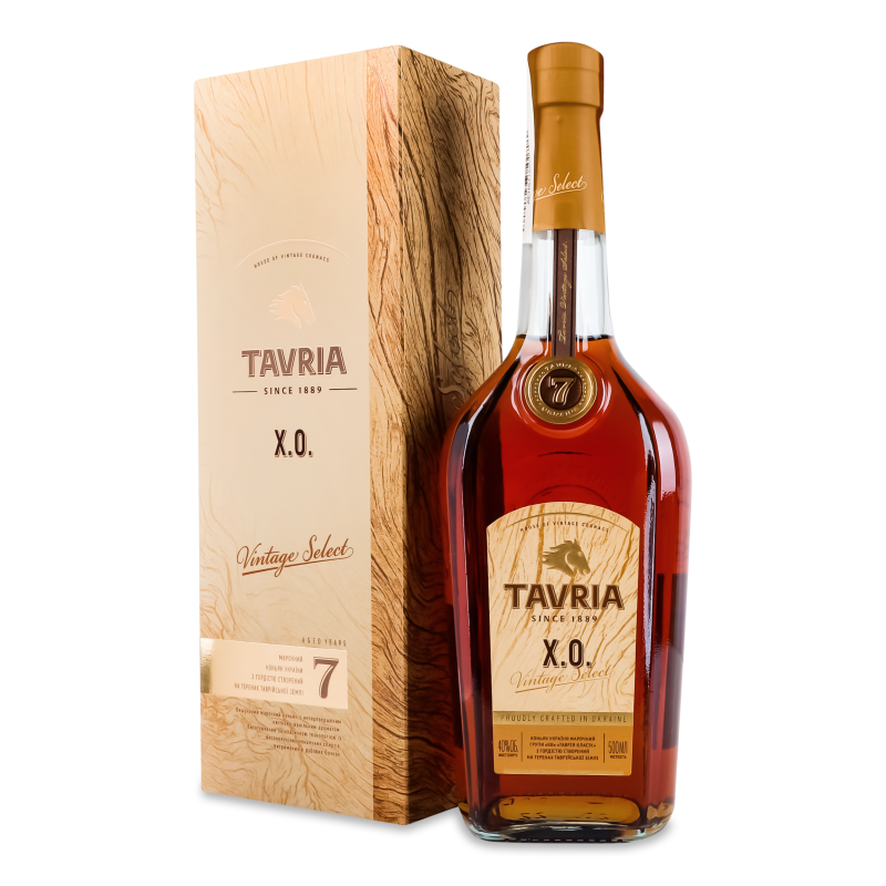 Коньяк X.O. 40% 0,5л коробка Tavria