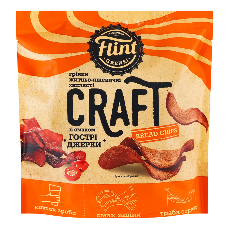 Гренки ржано-пшеничные волнистые Острые джерки Craft Bread chips