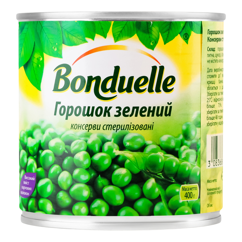 Горошек зеленый Bonduelle ж/б 400г Bonduelle(3083680048774): купить в ...