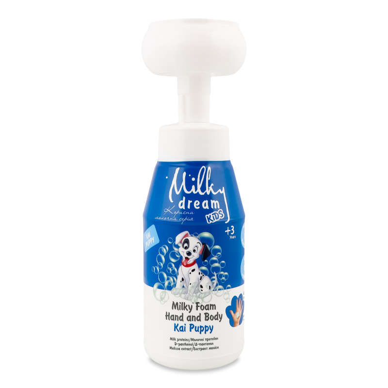 Пінка д/рук та тіла дитяча Цуцик Кай очищуюча 350мл Мілкі дрім