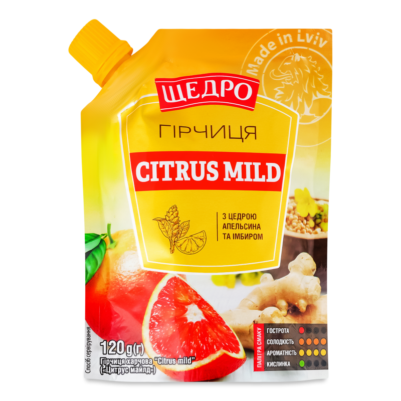 Гірчиця Citrus mild 120г д/п Щедро