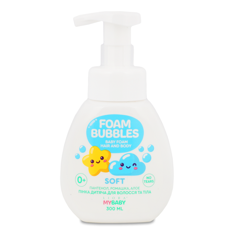 Пінка д/волосся та тіла дитяча Soft 300мл з дозатором Liora
