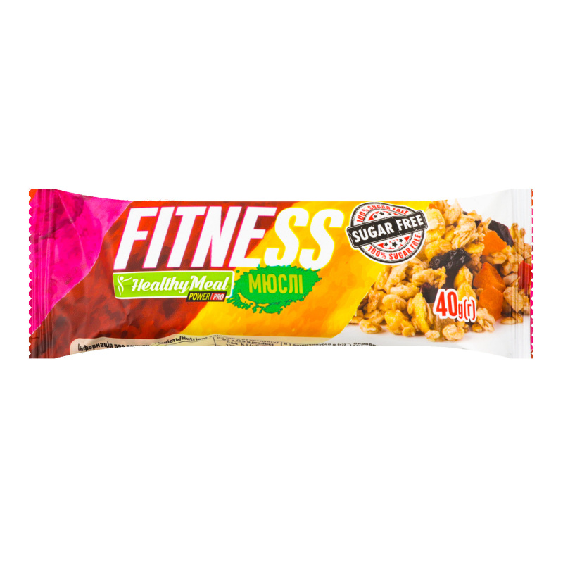 Батончик низьковуглеводний з сухофруктами Мюслі Fitness Healthy Meal м/у