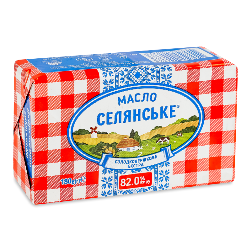 Масло Екстра солодковершкове 82% 180г Селянське