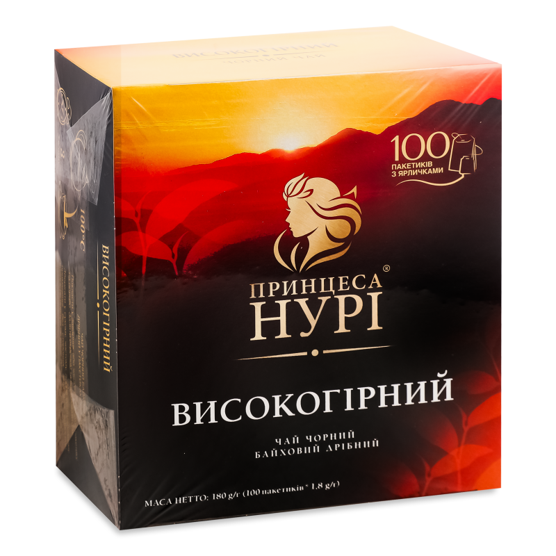 Чай Високогірний чорний байховий  дрібний 100*1,8г Принцеса Нурі