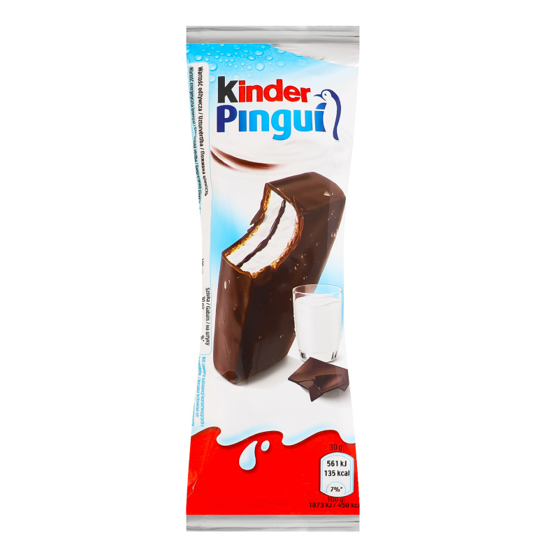 Тістечко бісквітне з шоколадом та молочною і какао начинкою Pingui Kinder м/у