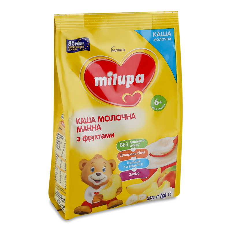 Каша молочна манна з фруктами з 6місяців 210г Milupa