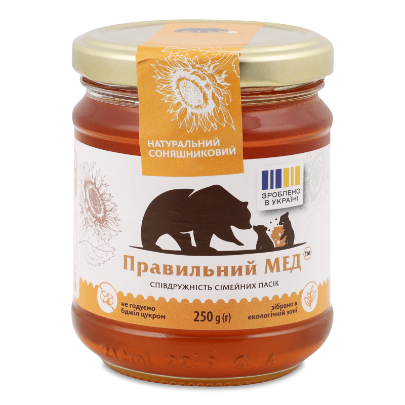 Мед соняшниковий натуральний 250г твіст/б Правильний мед