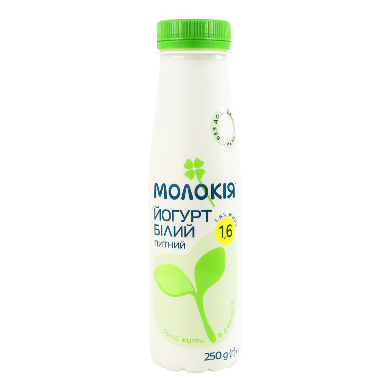 Йогурт 1.6% питний Білий Молокія п/пл 250г Молокія(4820045706158