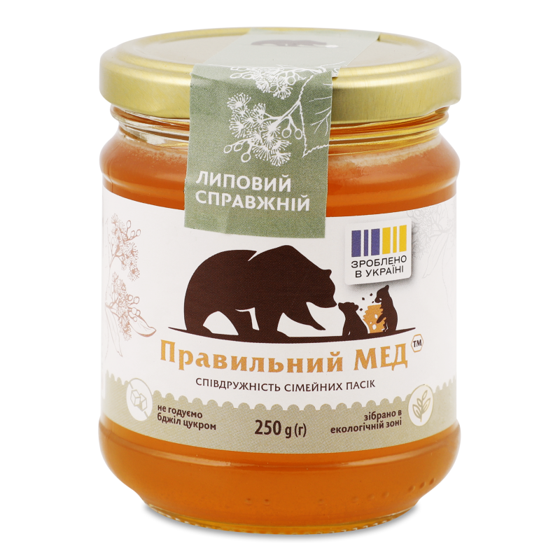 Мед липовий натуральний 250г твіст/б Правильний мед