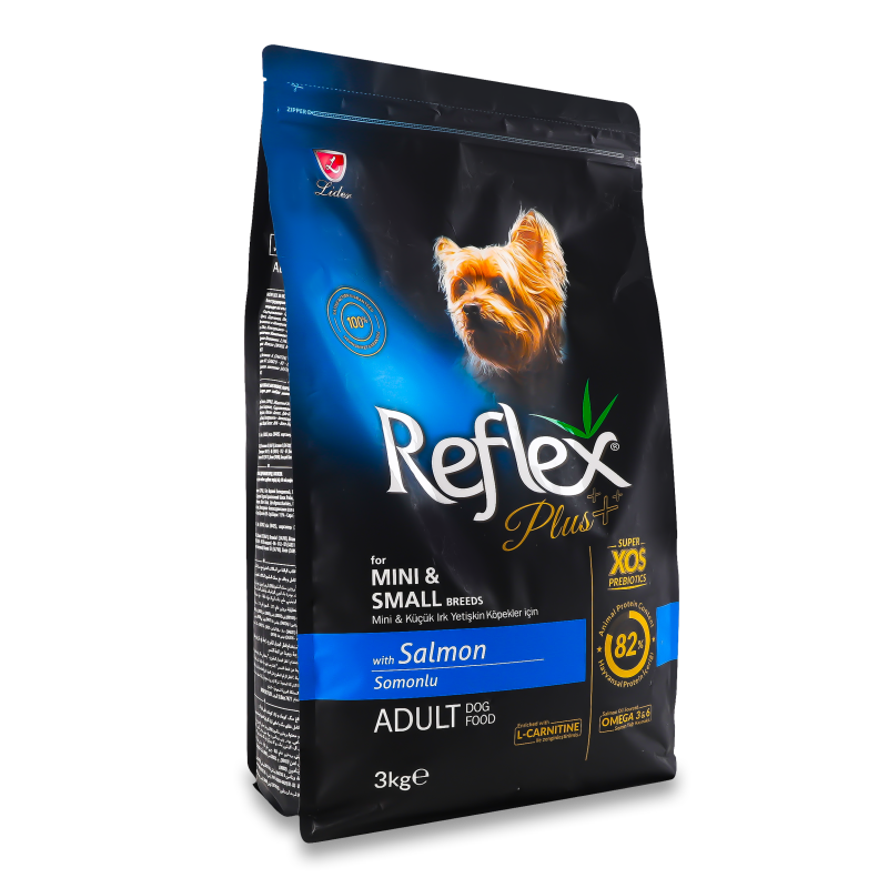 Корм д/собак малих порід з лососем сухий 3кг Reflex Plus
