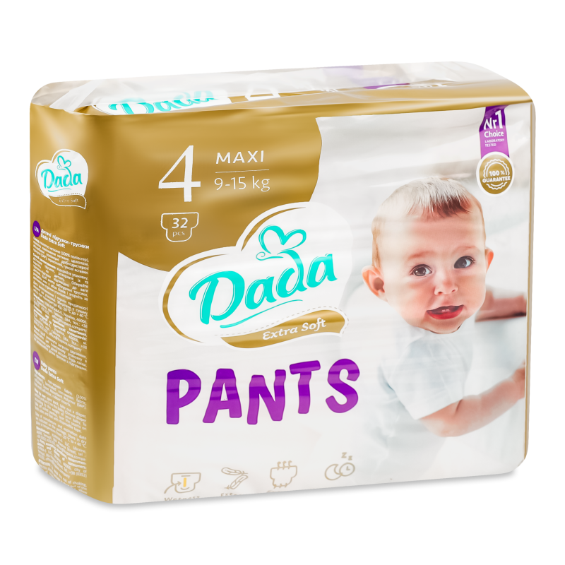 Підгузки-трусики Екстра Софт 4 Максі 9-15кг 32шт ДаДа