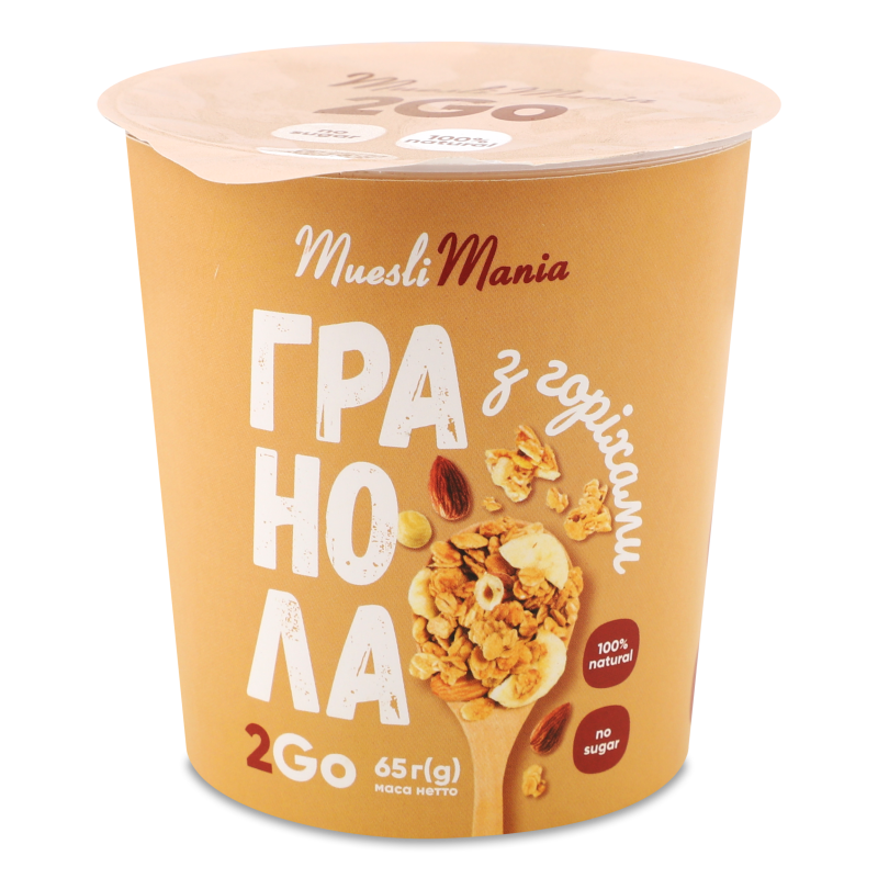 Гранола з горіхами 65г стакан Muesli Mania