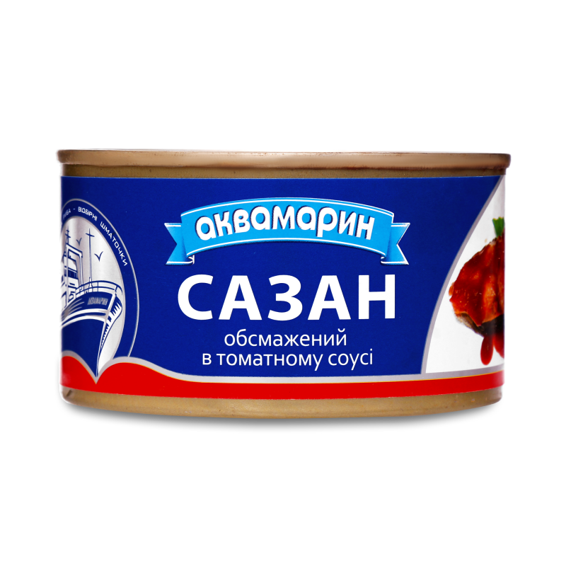 Сазан обсмажений у томатному соусі 230г ж/б Аквамарин