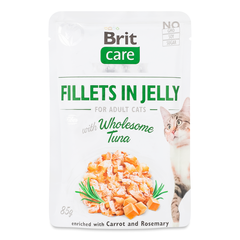 Корм д/котів з філе тунця в желе 85г пауч Бріт Кеа